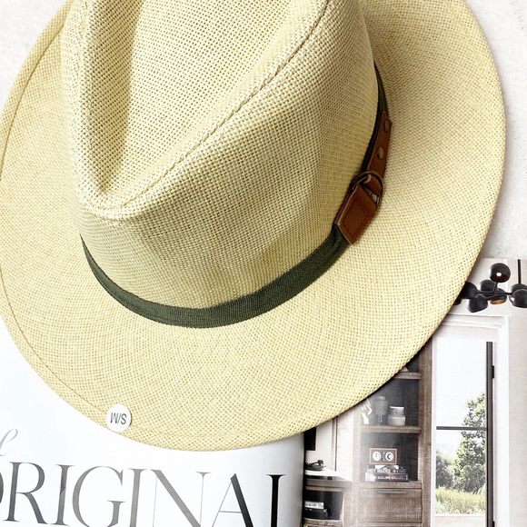 NWT Beautiful Fedora Straw Hat Gray/Brown Band - Picture 4 of 8